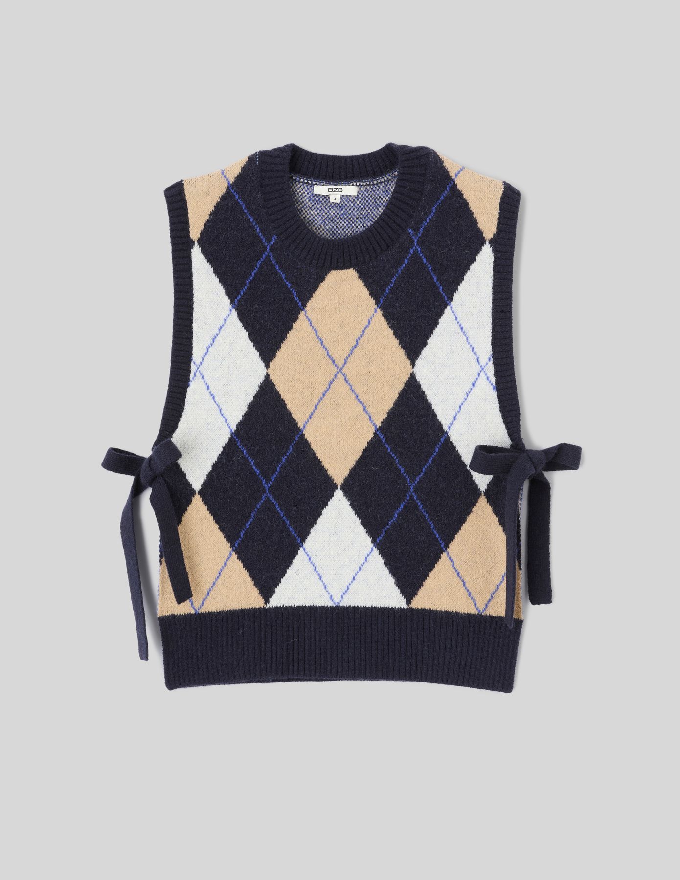 Pull sans manches jacquard