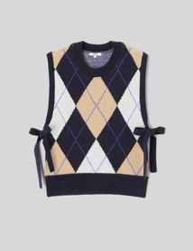 Pull sans manches jacquard