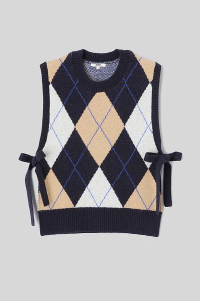 Pull sans manches jacquard