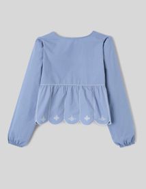 Blouse manches longues brod&eacute;e