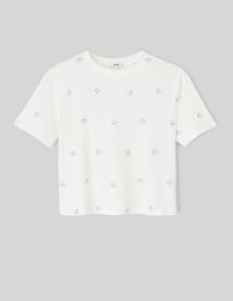 T-shirt brodé fleurs