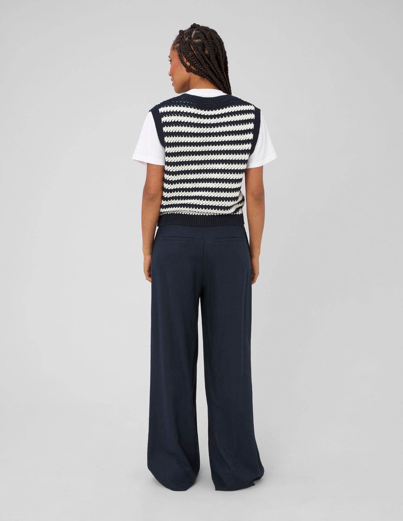 Pantalon large &agrave; pinces