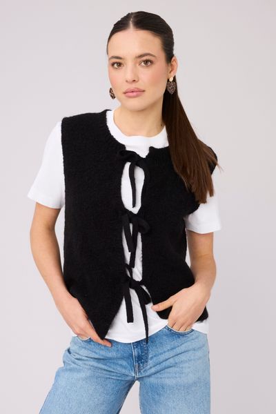 Gilet sans manche &agrave; n&oelig;uds