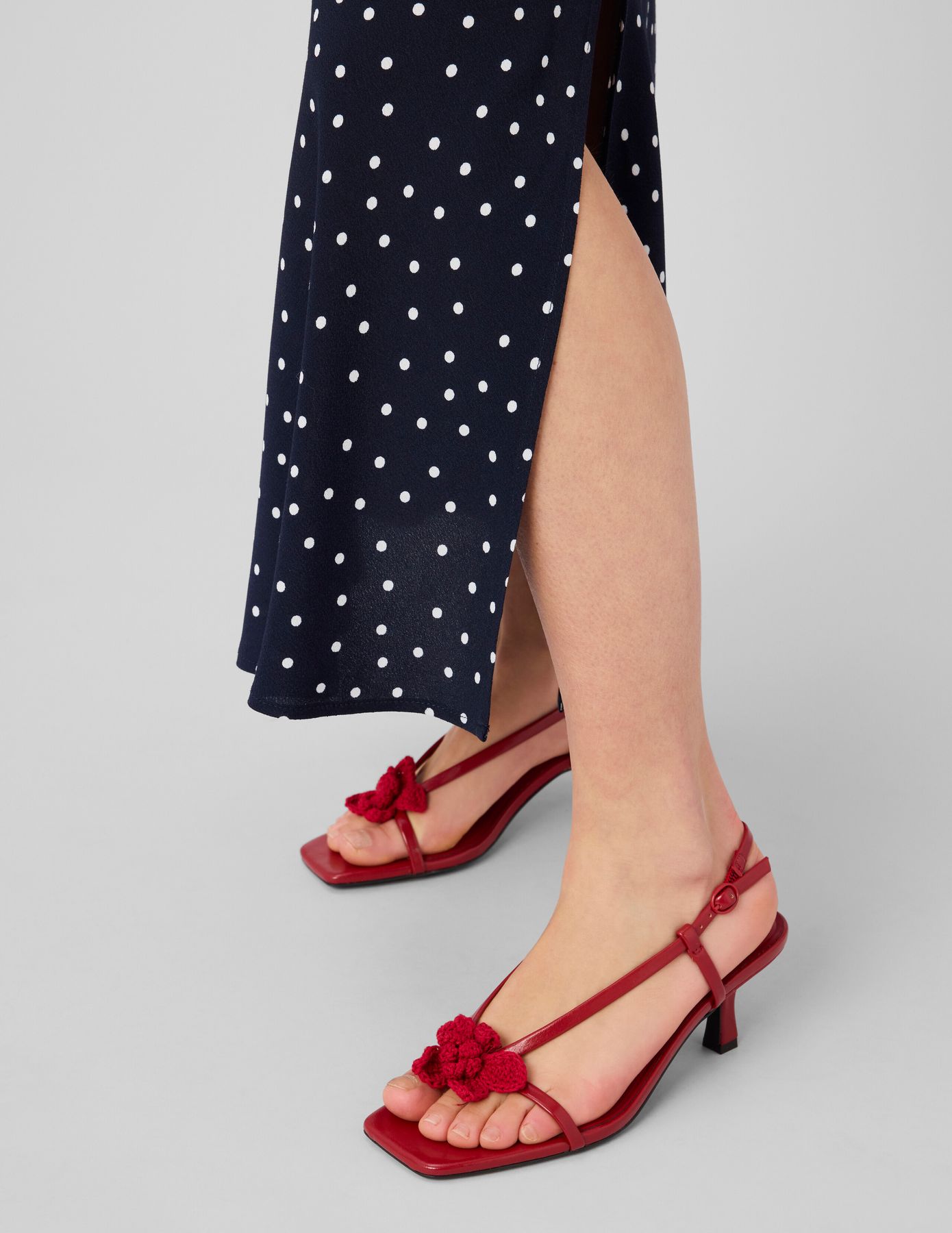 Jupe longue &agrave; pois