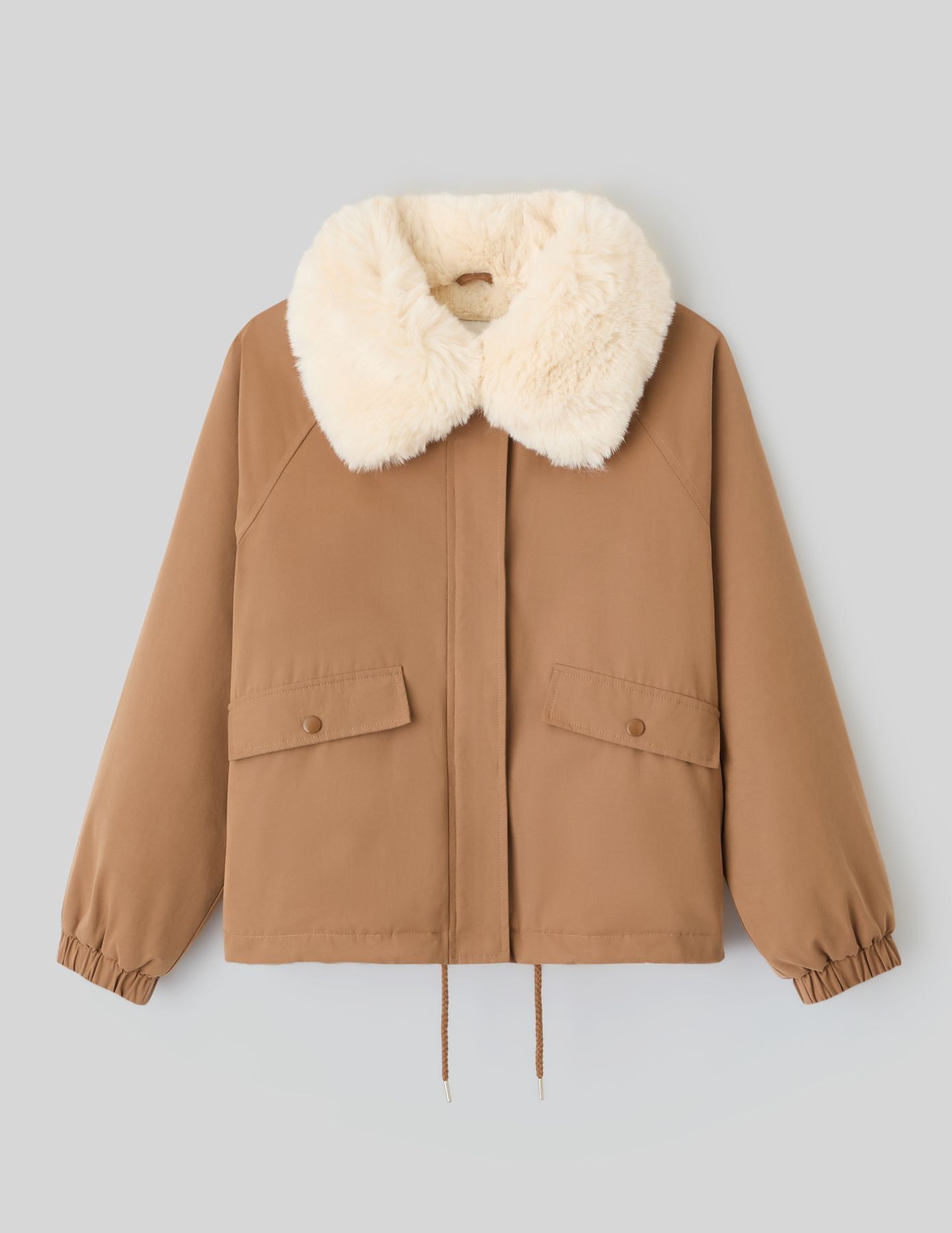 Blouson col matière duveteuse