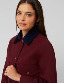 Veste en twill col velours