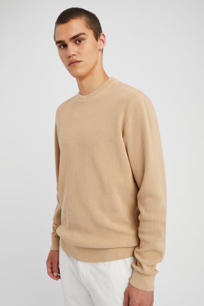 Pull col rond maille c&ocirc;tel&eacute;e