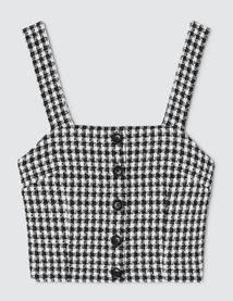 Top bustier en tweed