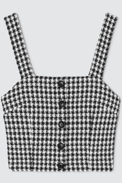 Top bustier en tweed