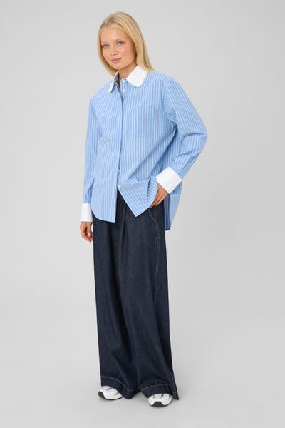 Chemise ray&eacute;e perles