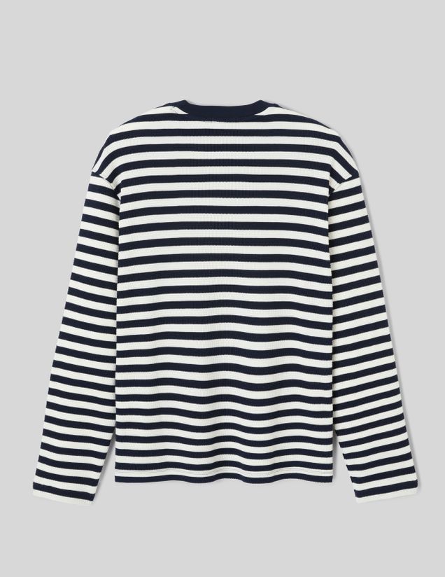 T-shirt marini&egrave;re mati&egrave;re gaufr&eacute;e
