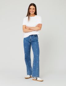 Jean straight brodé noeuds