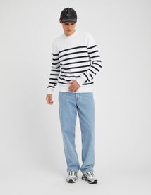 Pull col rond marinière