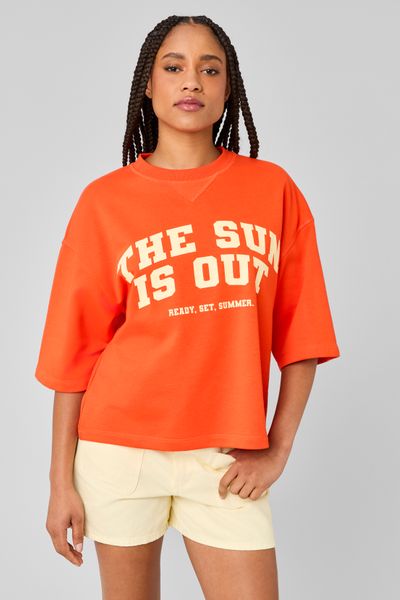 Sweat imprim&eacute; manches courtes