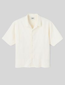 Chemise manches courtes unie jacquard