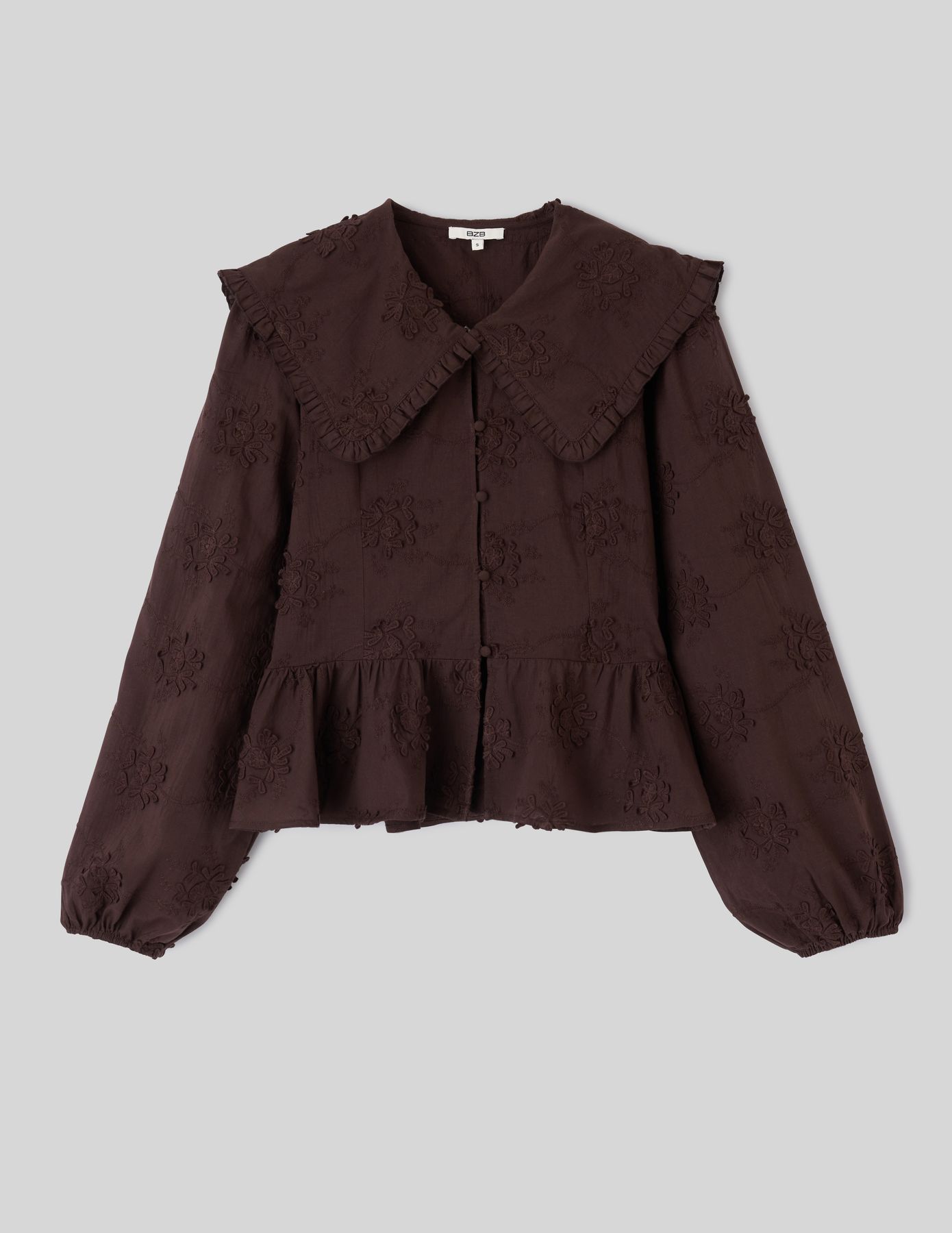 Chemise maxi col broderie 3D