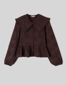 Chemise maxi col broderie 3D