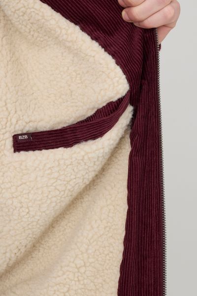 Blouson zippé velours col sherpa