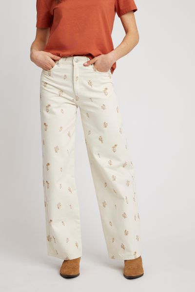 Pantalon wide leg brodé