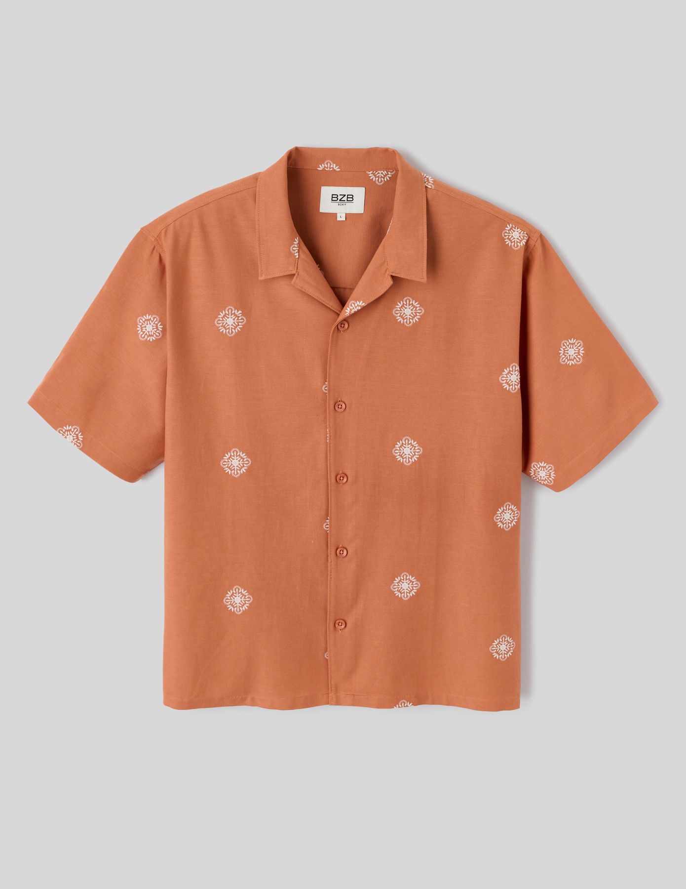 Chemise manches courtes brodée