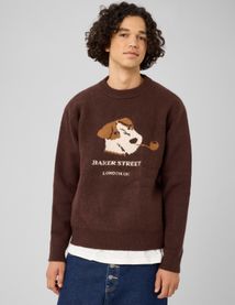 Pull col rond jacquard