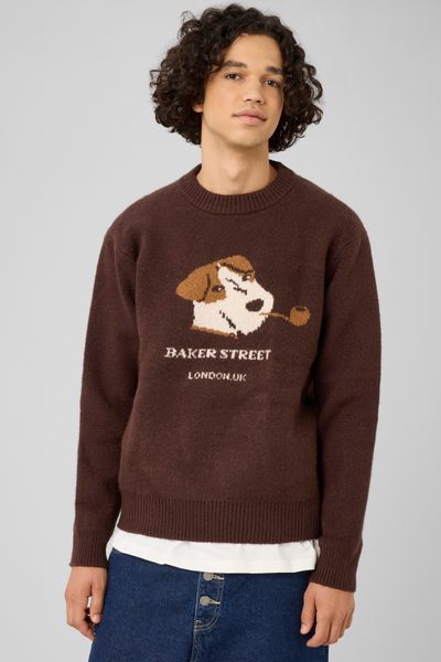Pull col rond jacquard