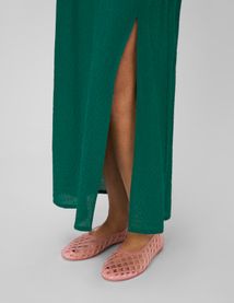 Robe longue col V