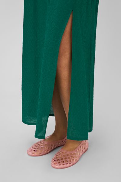 Robe longue col V