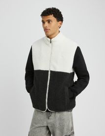Veste sans manches sherpa colorblock