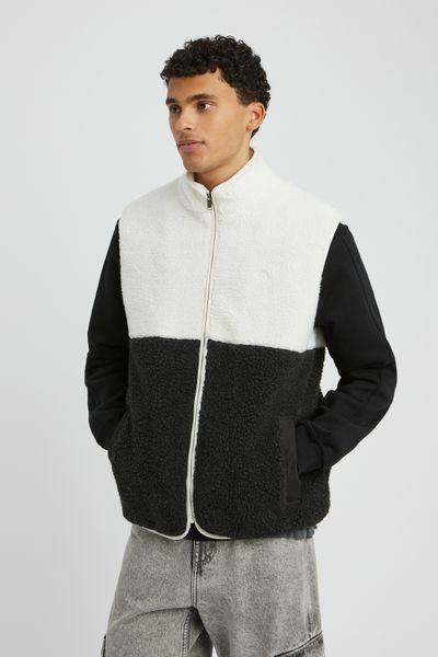 Veste sans manches sherpa colorblock