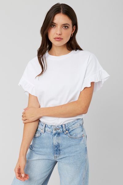 T-shirt manches courtes à volants