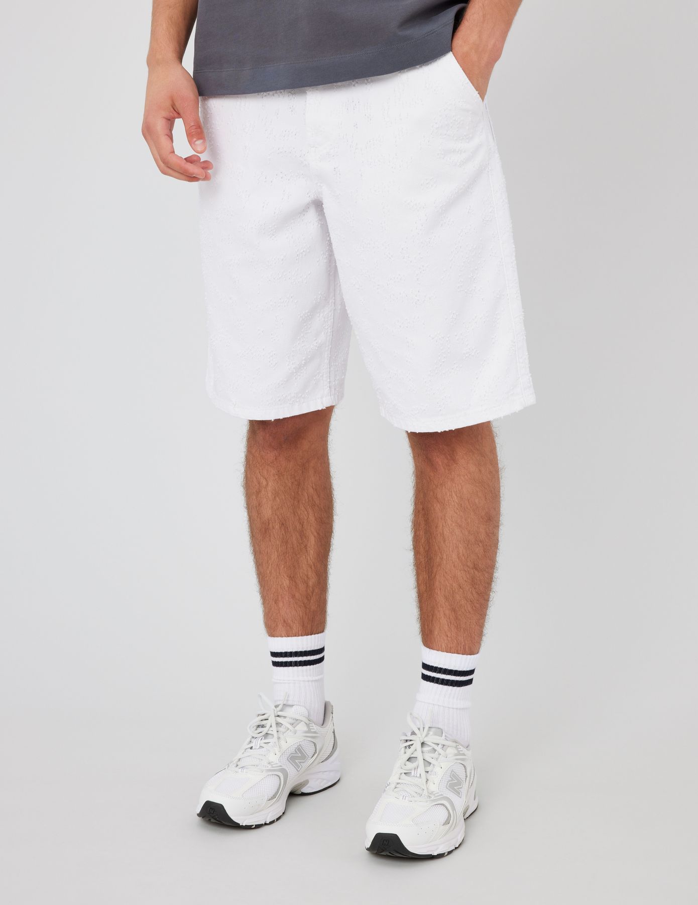 Bermuda en jean blanc fantaisie