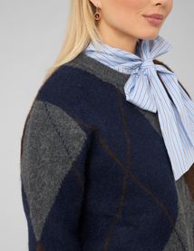 Pull jacquard col rond