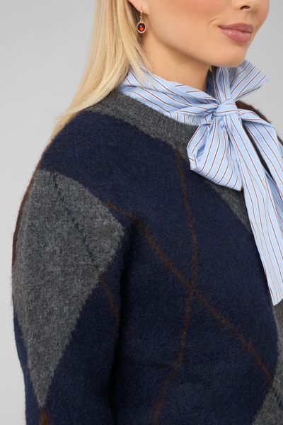 Pull jacquard col rond