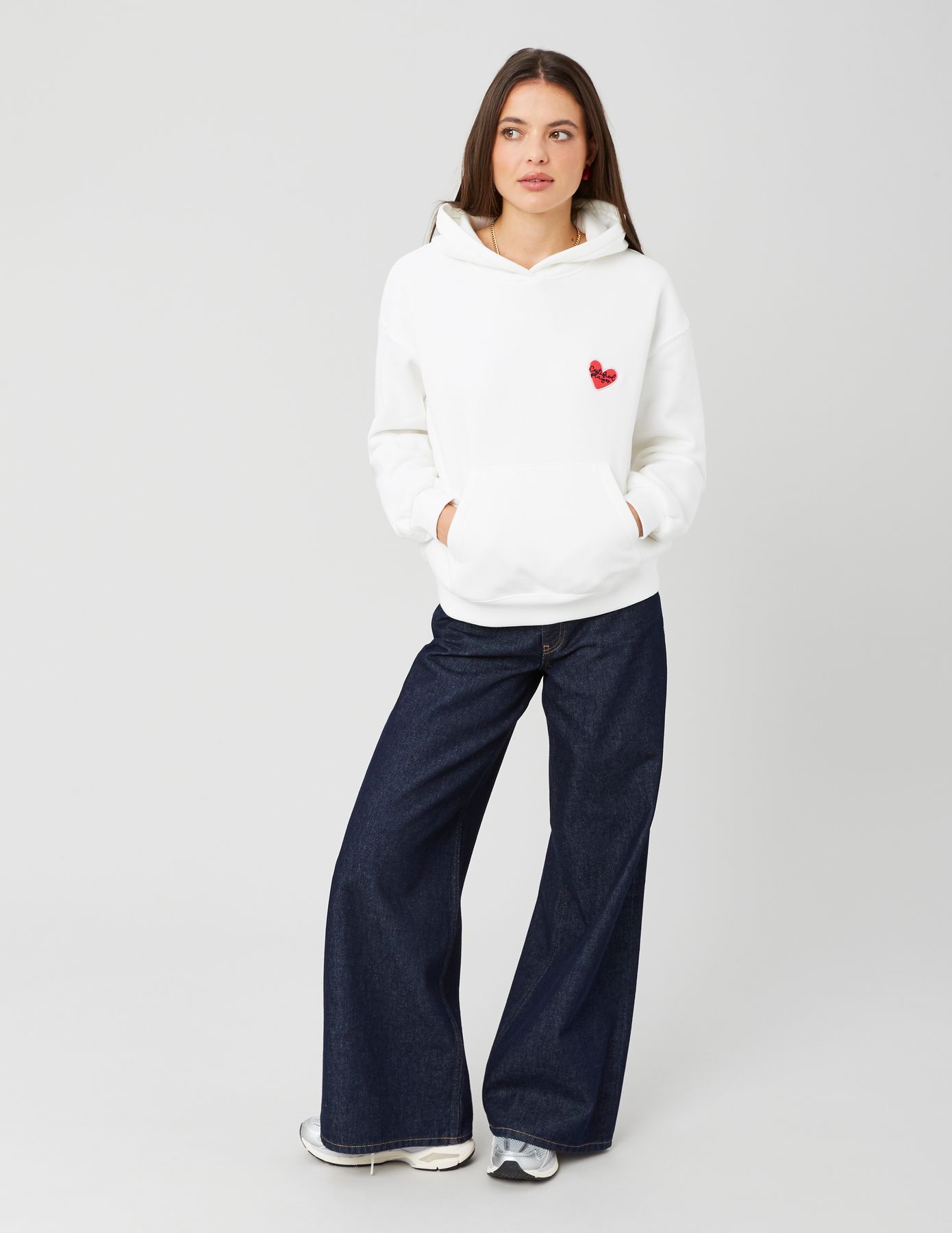 Sweat col capuche imprimé devant / dos