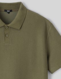 Polo maille gauffrée