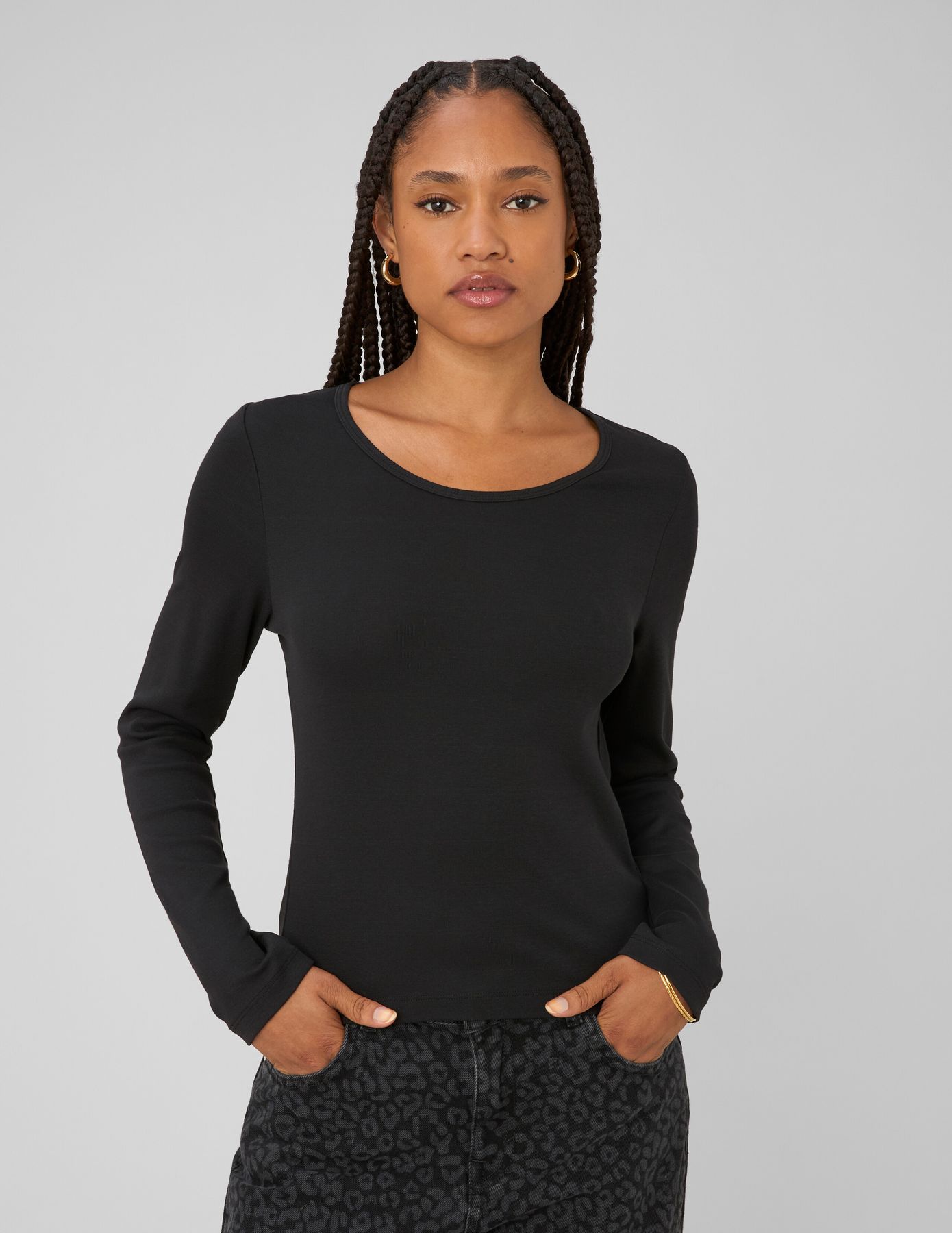 T-shirt manches longues c&ocirc;tel&eacute;