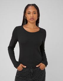 T-shirt manches longues c&ocirc;tel&eacute;