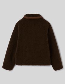 Veste en sherpa d&eacute;tails su&eacute;dine