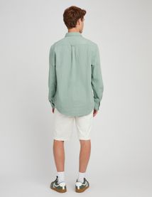 Chemise texturée unie droite