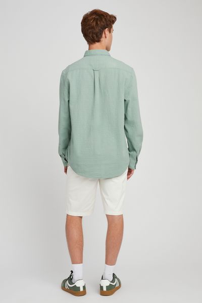 Chemise texturée unie droite