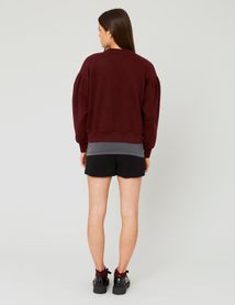 Sweat col rond imprimé flock