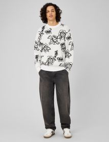 Pull jacquard fleurs