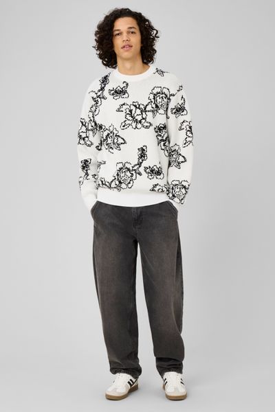 Pull jacquard fleurs