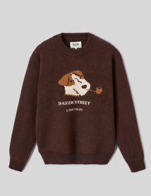 Pull col rond jacquard
