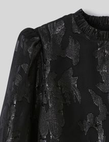 Blouse f&ecirc;te jacquard nou&eacute;e