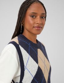 Pull sans manches jacquard