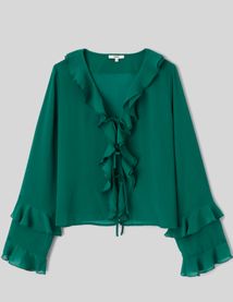 Blouse volant&eacute;e manches longues