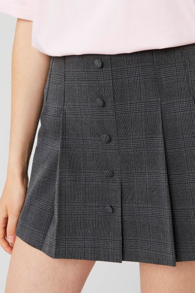 Jupe short pliss&eacute;e &agrave; carreaux