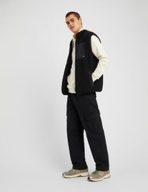 Veste zippée sans manches sherpa